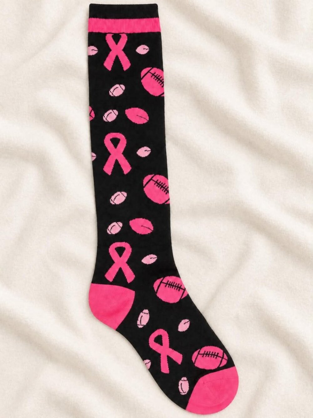 Breast Cancer Awareness Football Knee High Sock